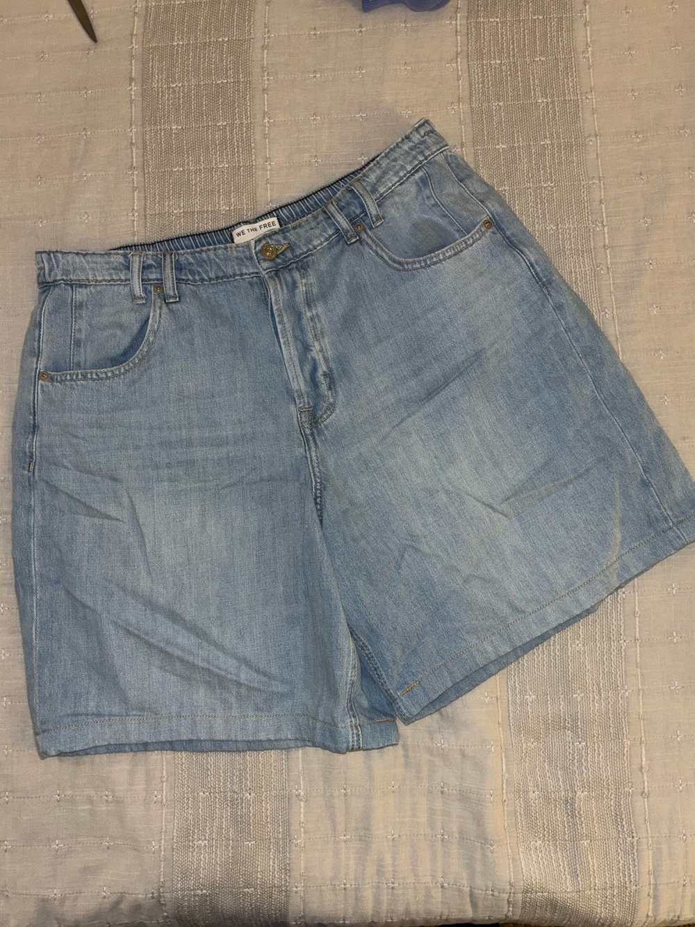 We The Free Light Blue Denim Shorts